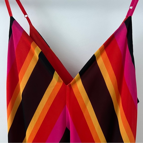 Christopher John Rogers x Target Red Orange Yellow Chevron Slip Dress in Size 10 - Picture 5 of 5